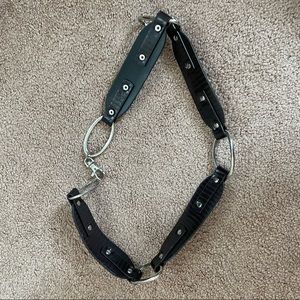 Faux Snakeskin Leather Silver Belt